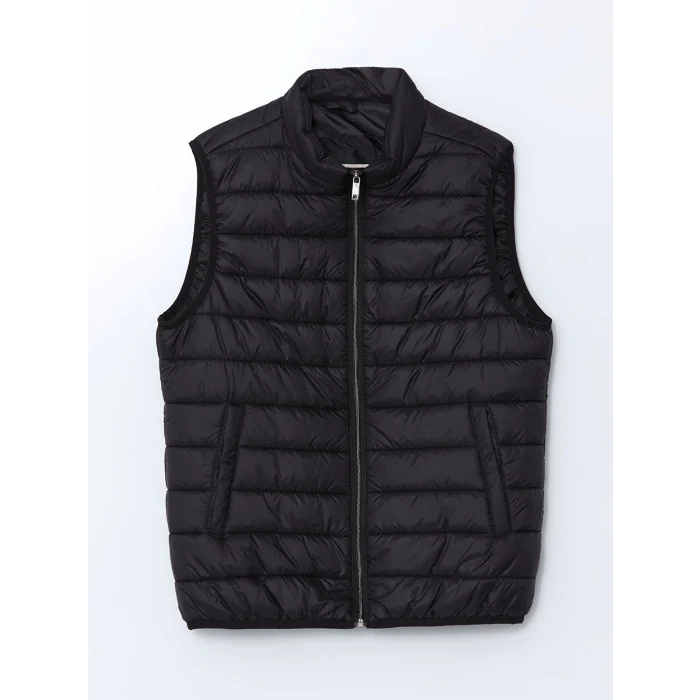 LCWAIKIKI Classic Siyah Standart Kalıp Dik Yaka Erkek Şişme Yelek