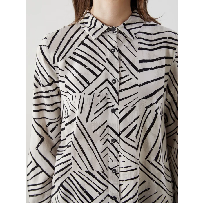 LCW Grace Bej Desenli Kadın Gömlek Tunik