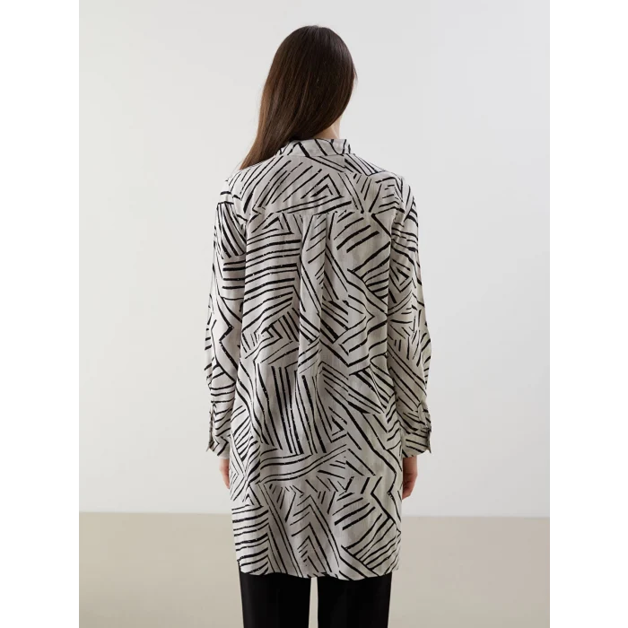 LCW Grace Bej Desenli Kadın Gömlek Tunik