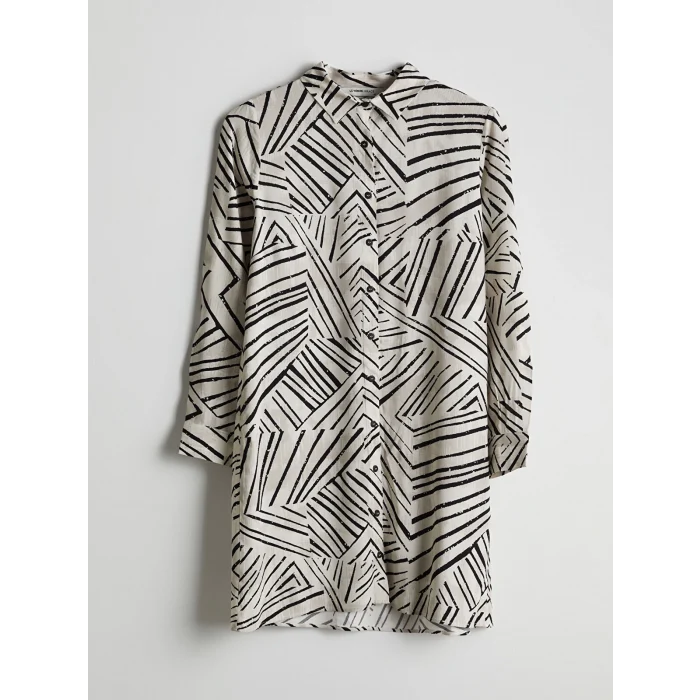 LCW Grace Bej Desenli Kadın Gömlek Tunik