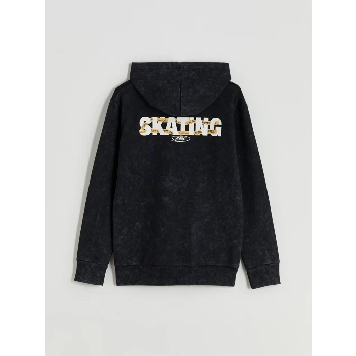 LCW Kids Siyah Kapüşonlu Erkek Çocuk Sweatshirt