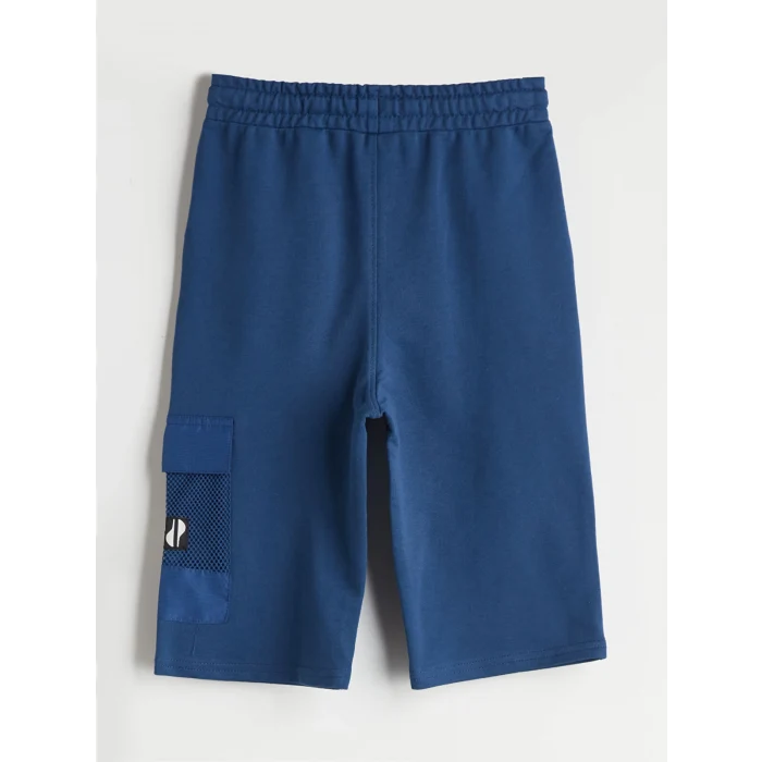 LCW Kids Indigo Beli Lastikli Erkek Çocuk Kargo Şort