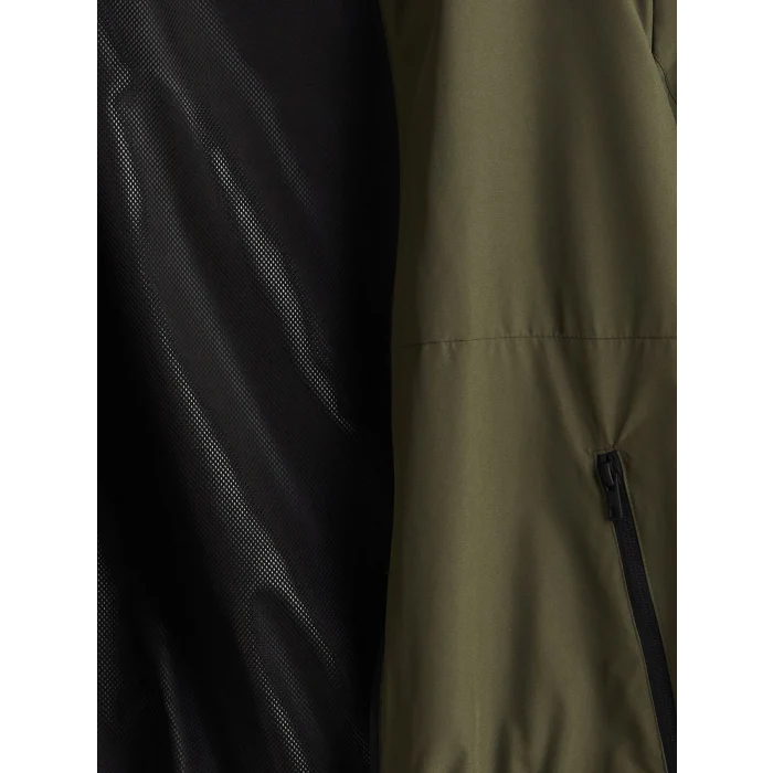 XSIDE Haki Standart Kalıp Kapüşonlu Erkek Yağmurluk