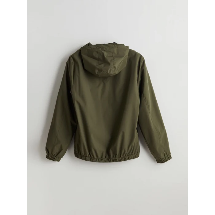 XSIDE Haki Standart Kalıp Kapüşonlu Erkek Yağmurluk