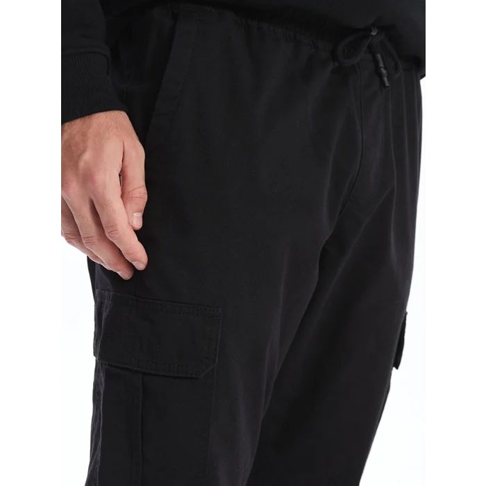 XSIDE Siyah Standart Kalıp Gabardin Erkek Jogger Pantolon
