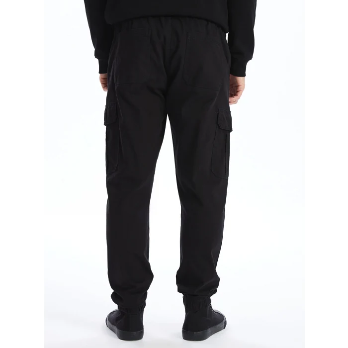 XSIDE Siyah Standart Kalıp Gabardin Erkek Jogger Pantolon