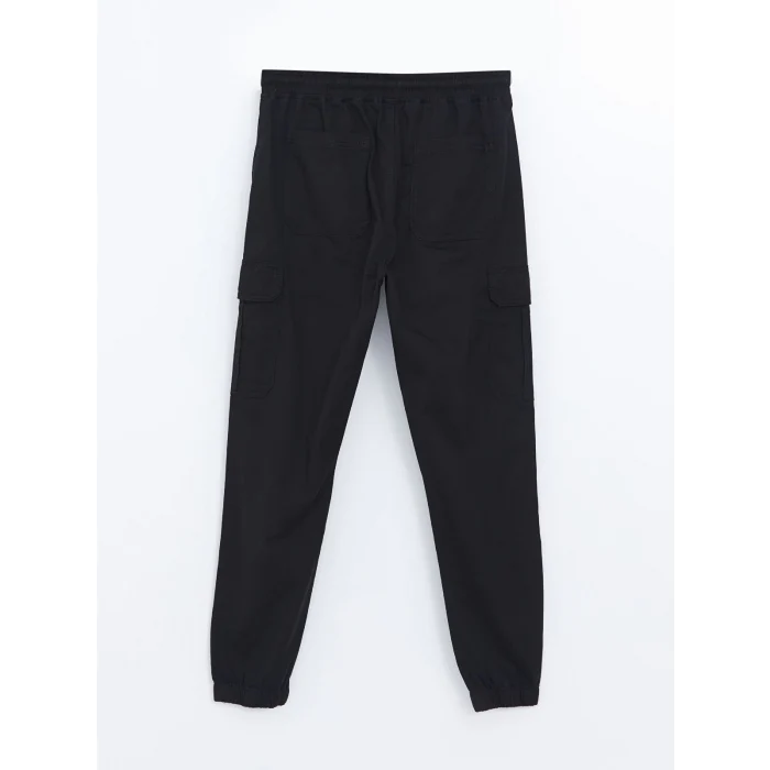 XSIDE Siyah Standart Kalıp Gabardin Erkek Jogger Pantolon
