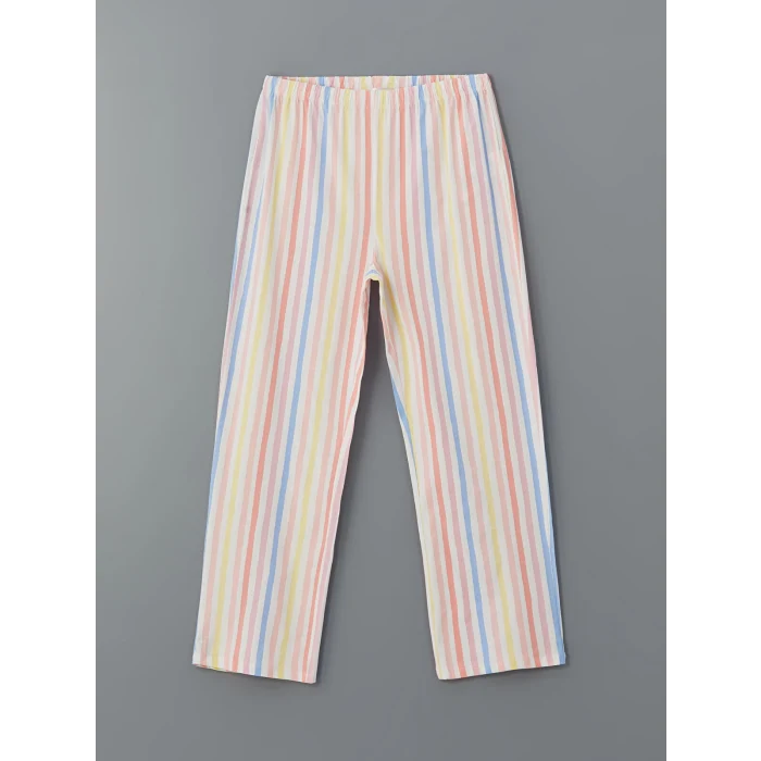 LCW DREAM Mercan Bisiklet Yaka Baskılı Kadın Pijama Takımı