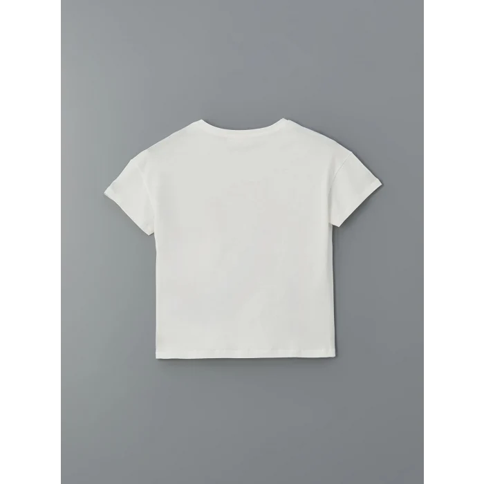 LCW DREAM Mercan Bisiklet Yaka Baskılı Kadın Pijama Takımı