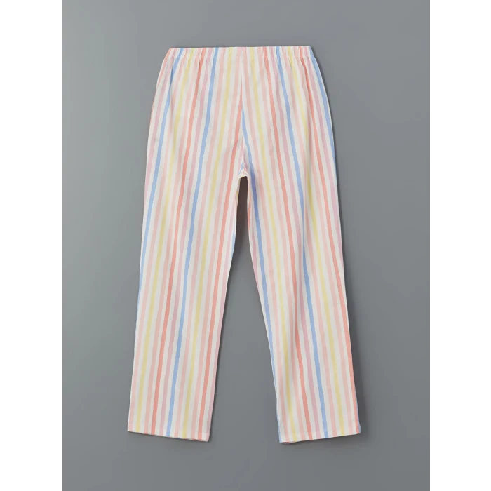 LCW DREAM Mercan Bisiklet Yaka Baskılı Kadın Pijama Takımı