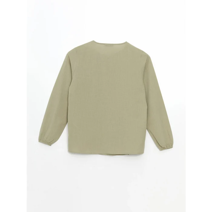 LCW Grace Haki Bağlamalı Yaka Nakışlı Kadın Bluz