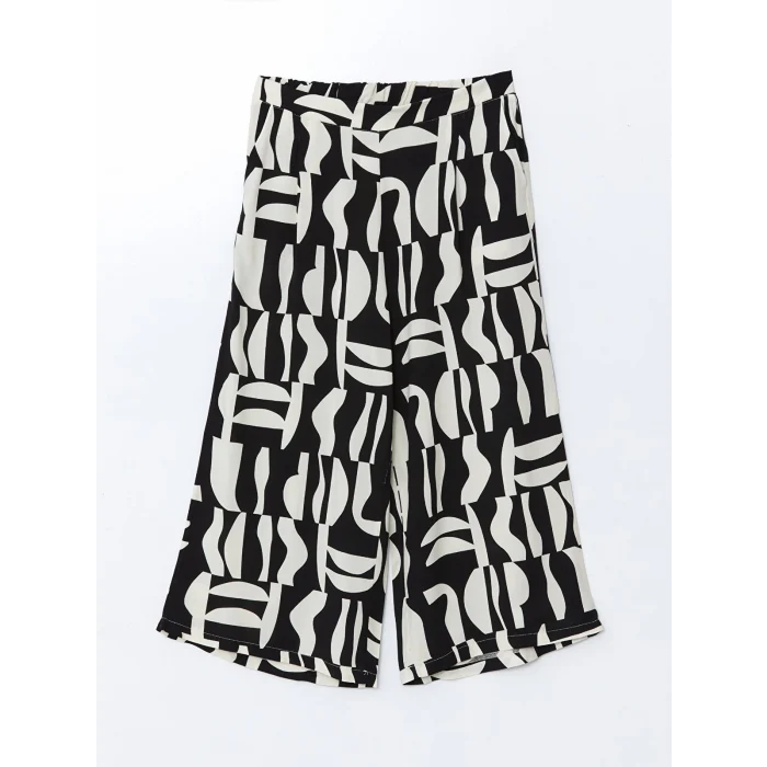 LCWAIKIKI Classic Siyah Beli Lastikli Desenli Kadın Kapri