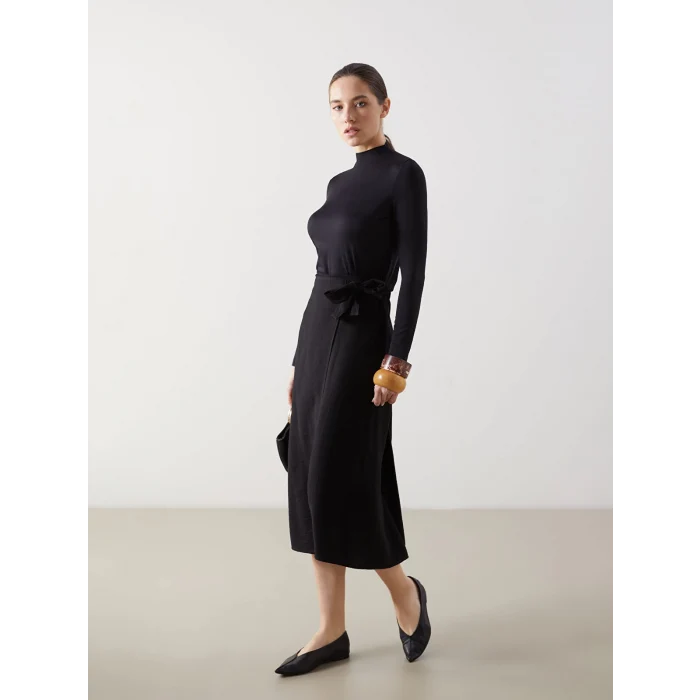 LCWAIKIKI Classic Siyah Beli Lastikli Kadın Etek