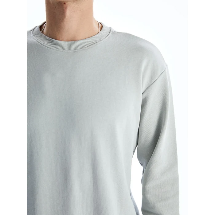 XSIDE Gri Bisiklet Yaka Uzun Kollu Erkek Sweatshirt