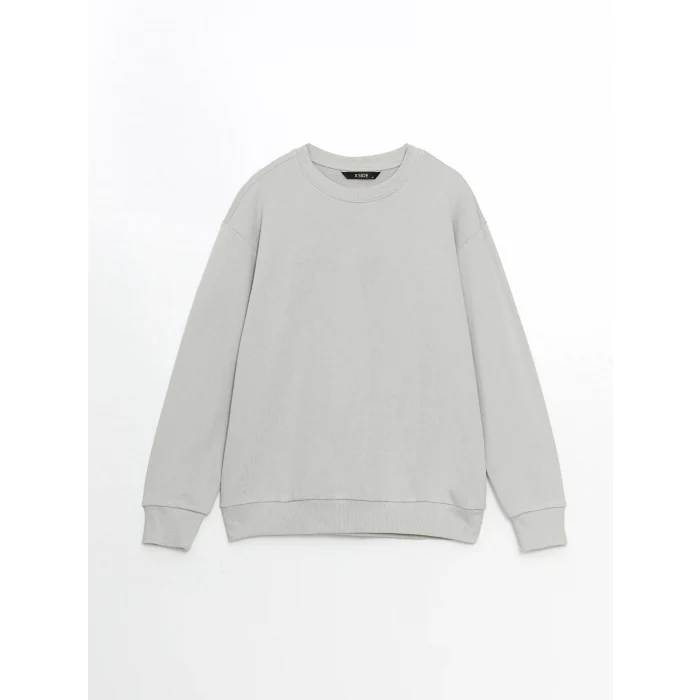 XSIDE Gri Bisiklet Yaka Uzun Kollu Erkek Sweatshirt