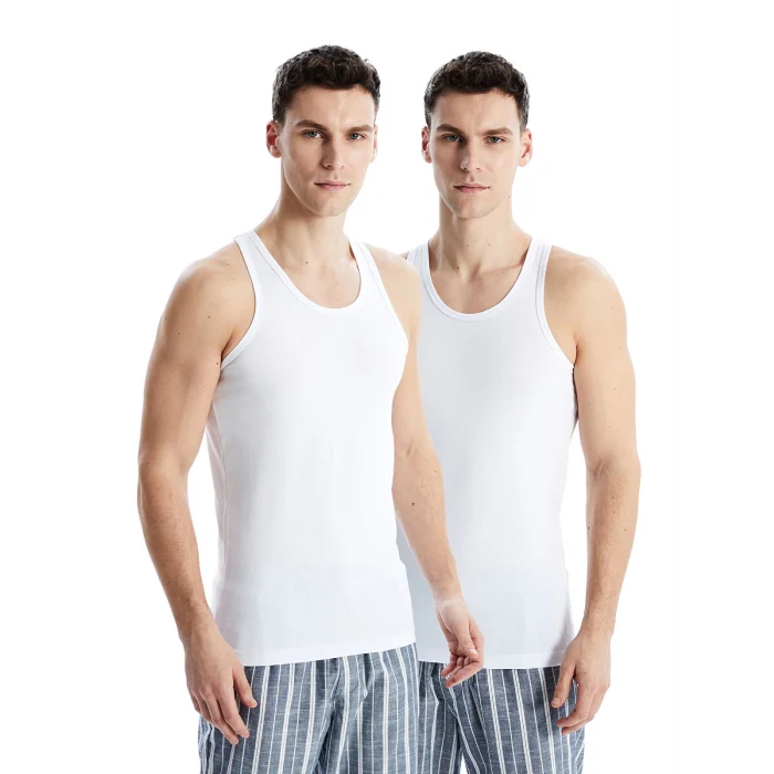 LC WAIKIKI Beyaz U Yaka Penye Erkek Atlet 2li