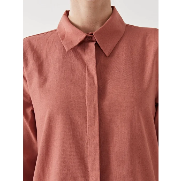 LCW Modest Kahverengi Regular Fit Kadın Gömlek Tunik