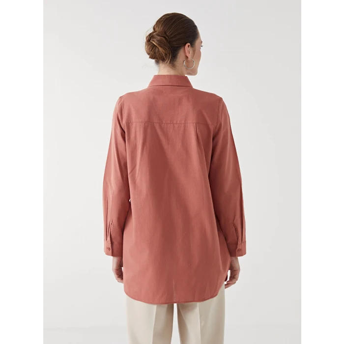 LCW Modest Kahverengi Regular Fit Kadın Gömlek Tunik
