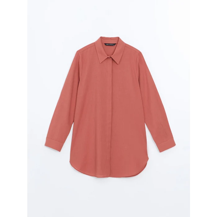LCW Modest Kahverengi Regular Fit Kadın Gömlek Tunik