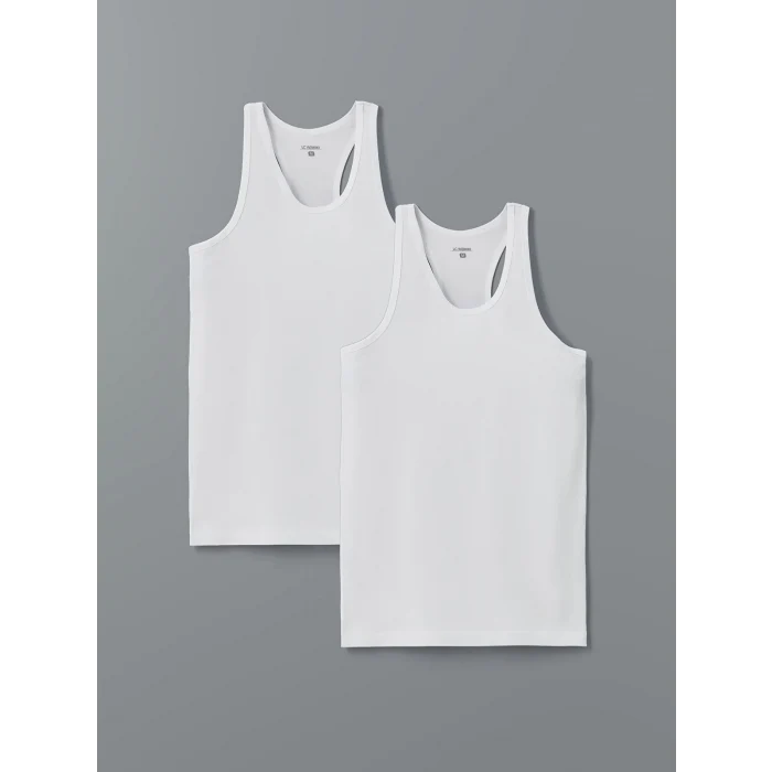 LC WAIKIKI Beyaz U Yaka Penye Erkek Atlet 2li