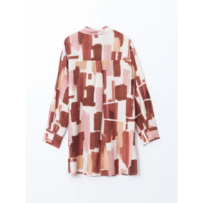 LCW Modest Kahverengi Desenli Kadın Gömlek Tunik