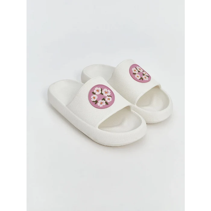 LCW STEPS Bej Çiçek Baskılı Kadın Terlik