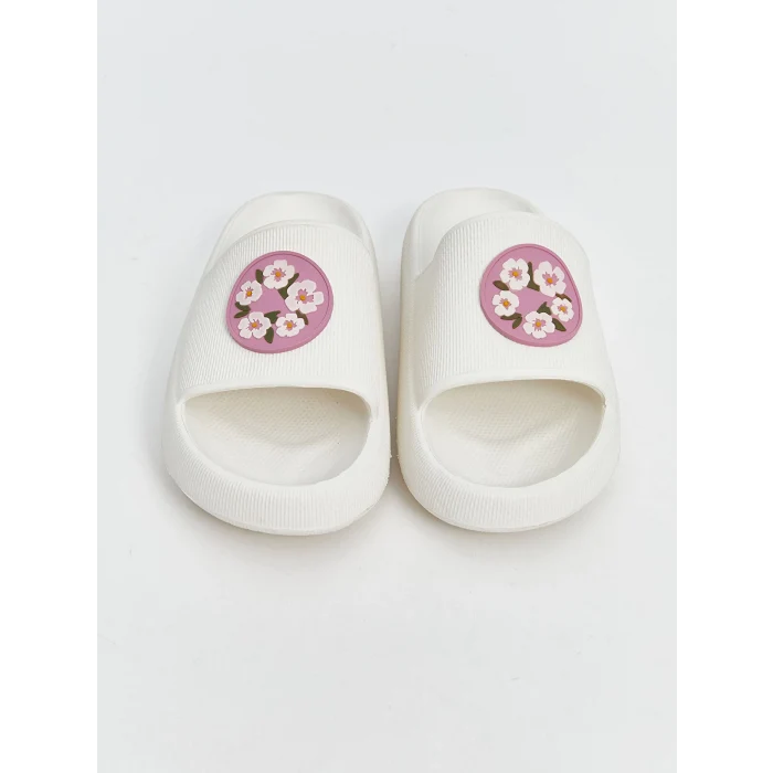 LCW STEPS Bej Çiçek Baskılı Kadın Terlik