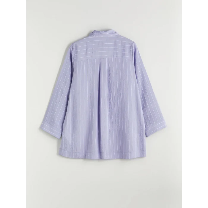 LCWAIKIKI Classic Mor Gömlek Yaka Çizgili Kadın Tunik