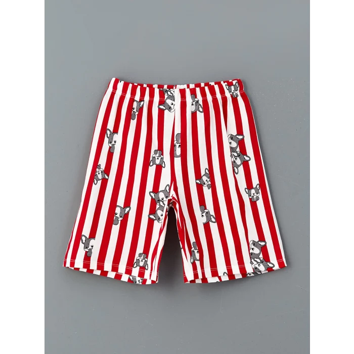 LCW Kids Beyaz Bisiklet Yaka Kız Çocuk Şortlu Pijama Takımı