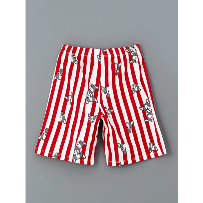 LCW Kids Beyaz Bisiklet Yaka Kız Çocuk Şortlu Pijama Takımı