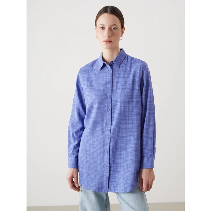 LCWAIKIKI Classic Lila Dokulu Kadın Gömlek Tunik