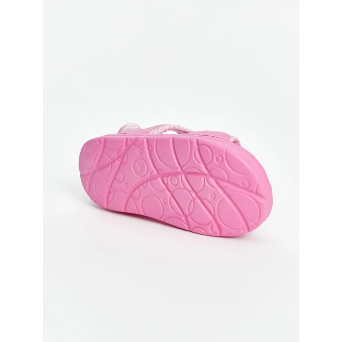 LCW STEPS Pembe Kiraz Baskılı Cırt Cırtlı Kız Bebek Sandalet