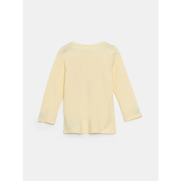 LCW Kids Sari Bisiklet Yaka Baskılı Kız Çocuk Pijama Takımı