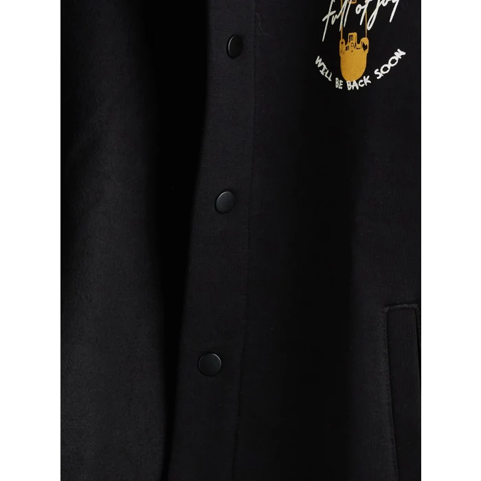 LCW Kids Siyah Baskılı Erkek Çocuk Kolej Ceket