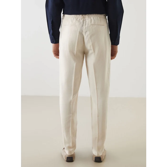 SOUTHBLUE Bej Slim Fit Keten Karışımlı Erkek Pantolon