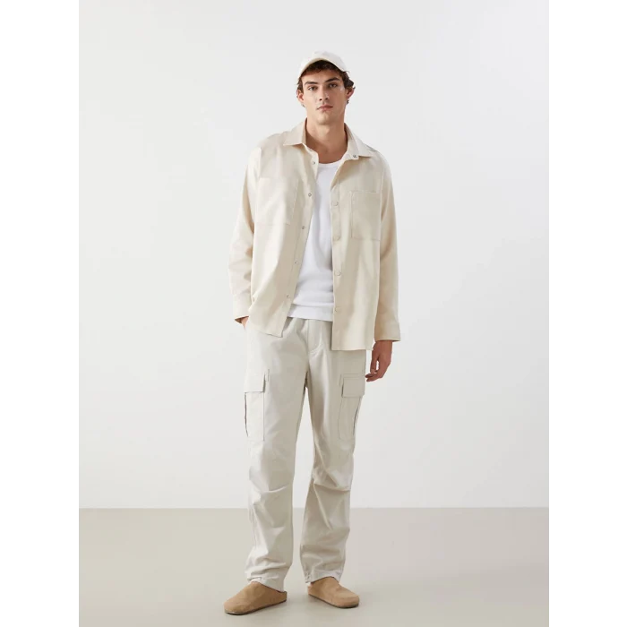 XSIDE Bej Rahat Kalıp Uzun Kollu Erkek Gömlek Ceket