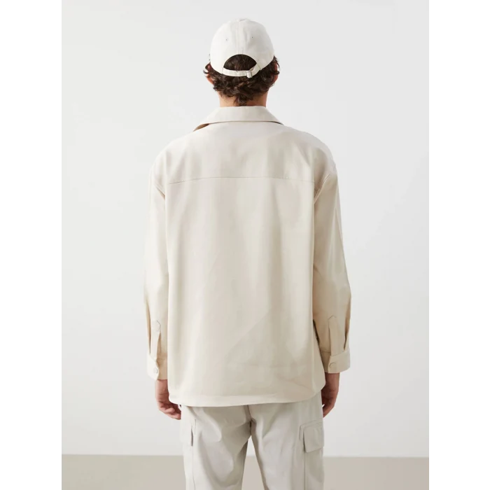 XSIDE Bej Rahat Kalıp Uzun Kollu Erkek Gömlek Ceket