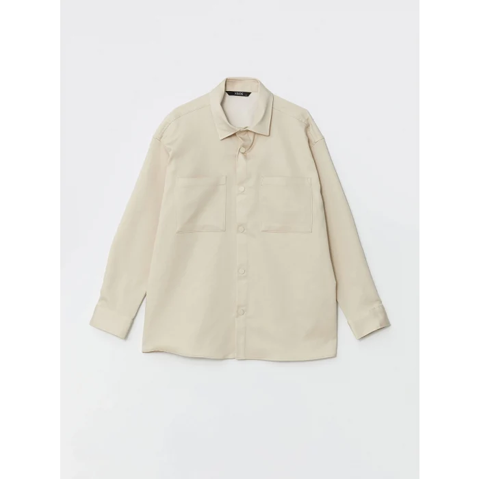 XSIDE Bej Rahat Kalıp Uzun Kollu Erkek Gömlek Ceket