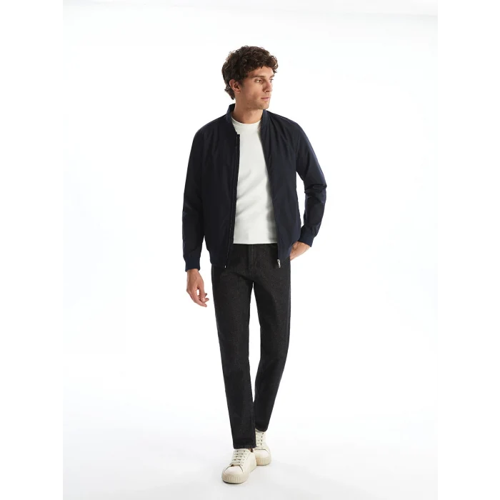 LCWAIKIKI Classic Lacivert Standart Kalıp Kolej Yaka Erkek Mont