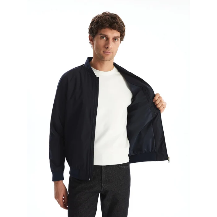 LCWAIKIKI Classic Lacivert Standart Kalıp Kolej Yaka Erkek Mont