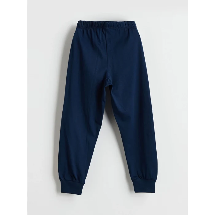 LCW Kids Mavi Bisiklet Yaka Erkek Çocuk Pijama Takımı