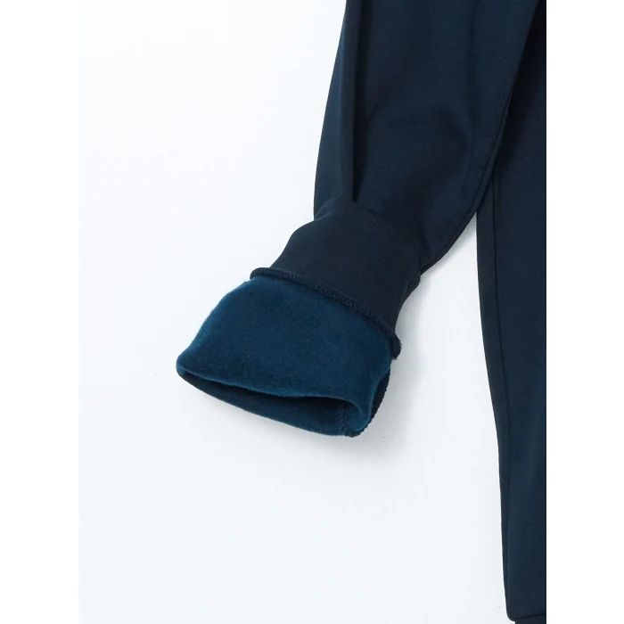 LCWAIKIKI Classic Lacivert Dik Yaka Uzun Kollu Renk Bloklu Erkek Sweatshirt