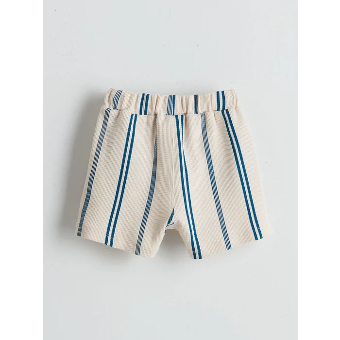 LCW baby Mavi Baskılı Erkek Bebek Tişört ve Şort 2li