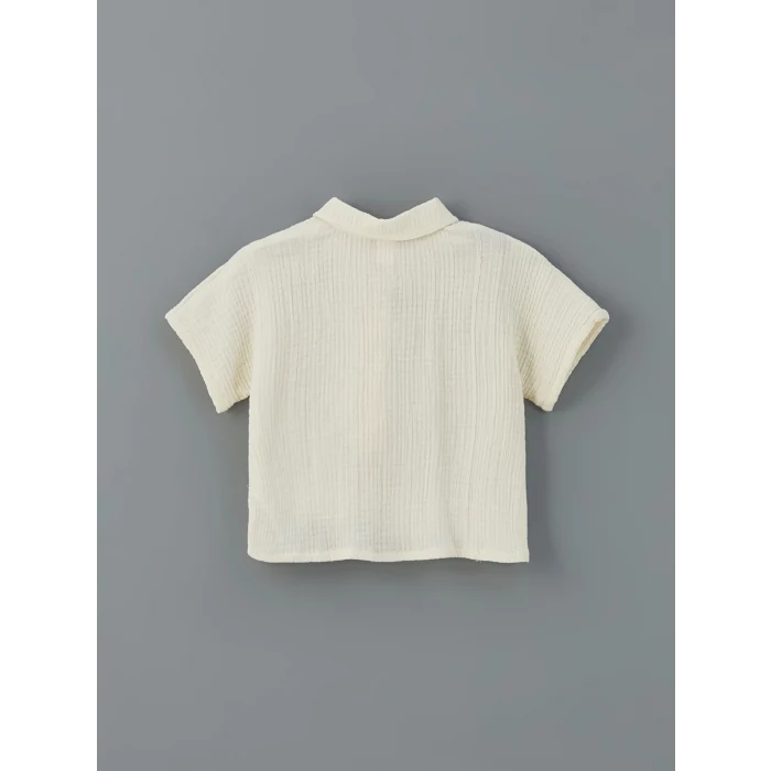 LCW Kids Ekru Basic Kız Çocuk Müslin Gömlek