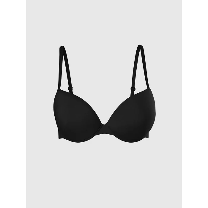 LCW DREAM Siyah Balenli Dolgulu Düz Tişört Sütyen