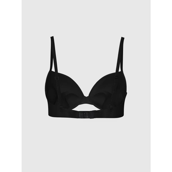 LCW DREAM Siyah Balenli Dolgulu Düz Tişört Sütyen