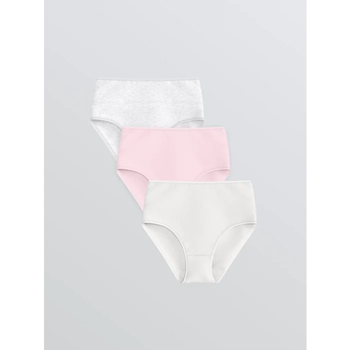 LCW DREAM Beyaz Düz Klasik Külot 3lü Paket