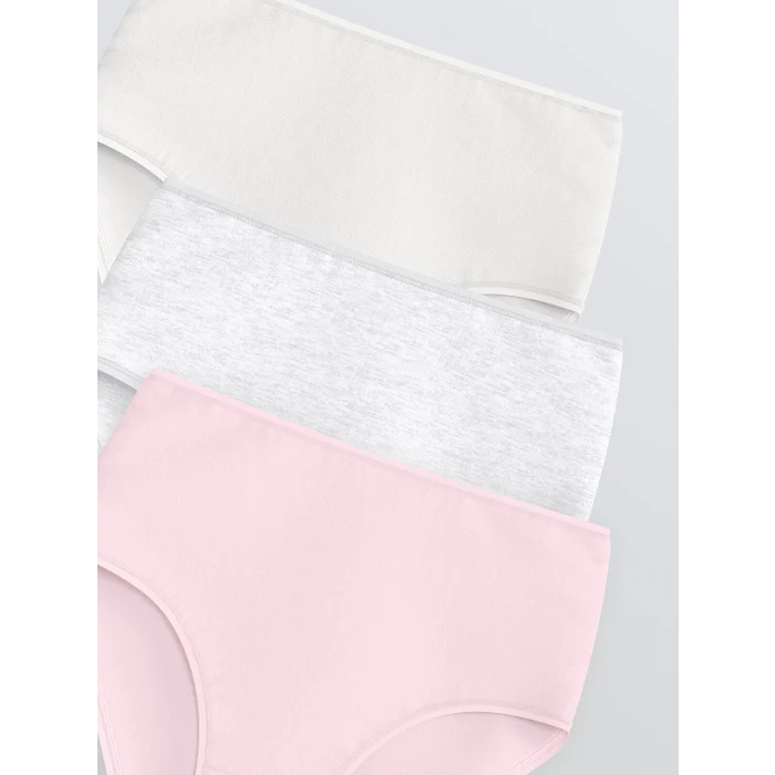 LCW DREAM Beyaz Düz Klasik Külot 3lü Paket