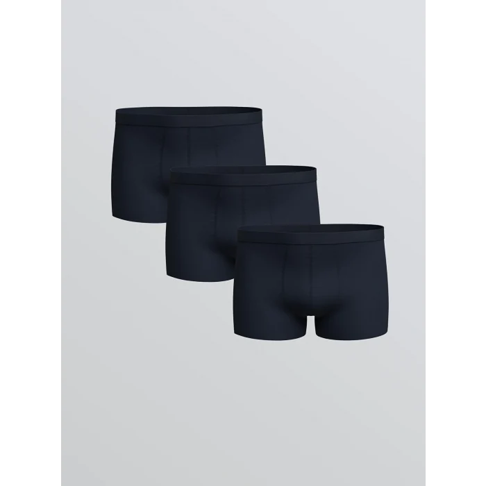 LC WAIKIKI Lacivert Standart Kalıp Pamuklu Esnek Erkek Boxer 3lü