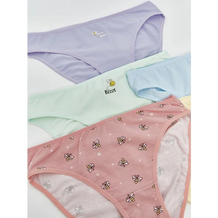 LCW Young Pembe Baskılı Bikini Külot 5li Paket